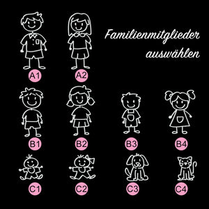 Fußmatte Strichmännchen personalisiert mit Namen und Personen