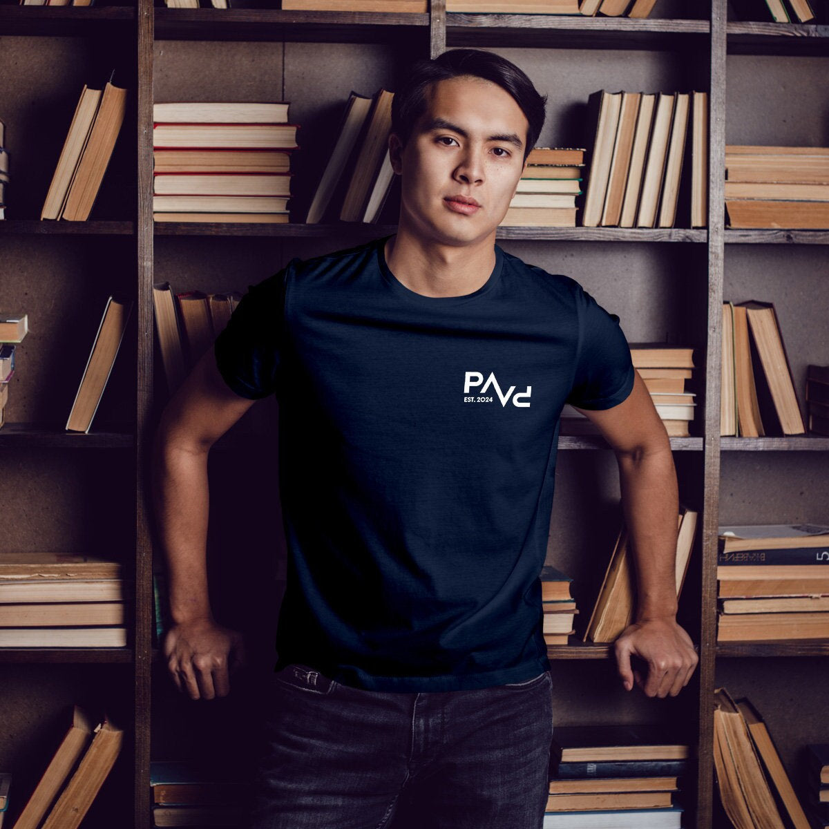 Papa T-Shirt PAPV navi, personalisiert mit Namen