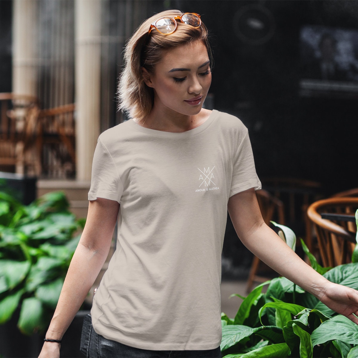 Mama Kreuz T-Shirt rope, personalisiert mit Namen