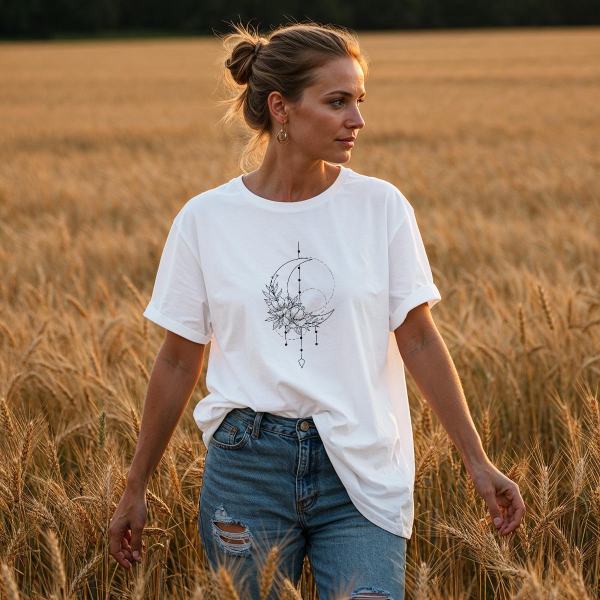 Mystic Moon Shirt oversize für Damen in weiß