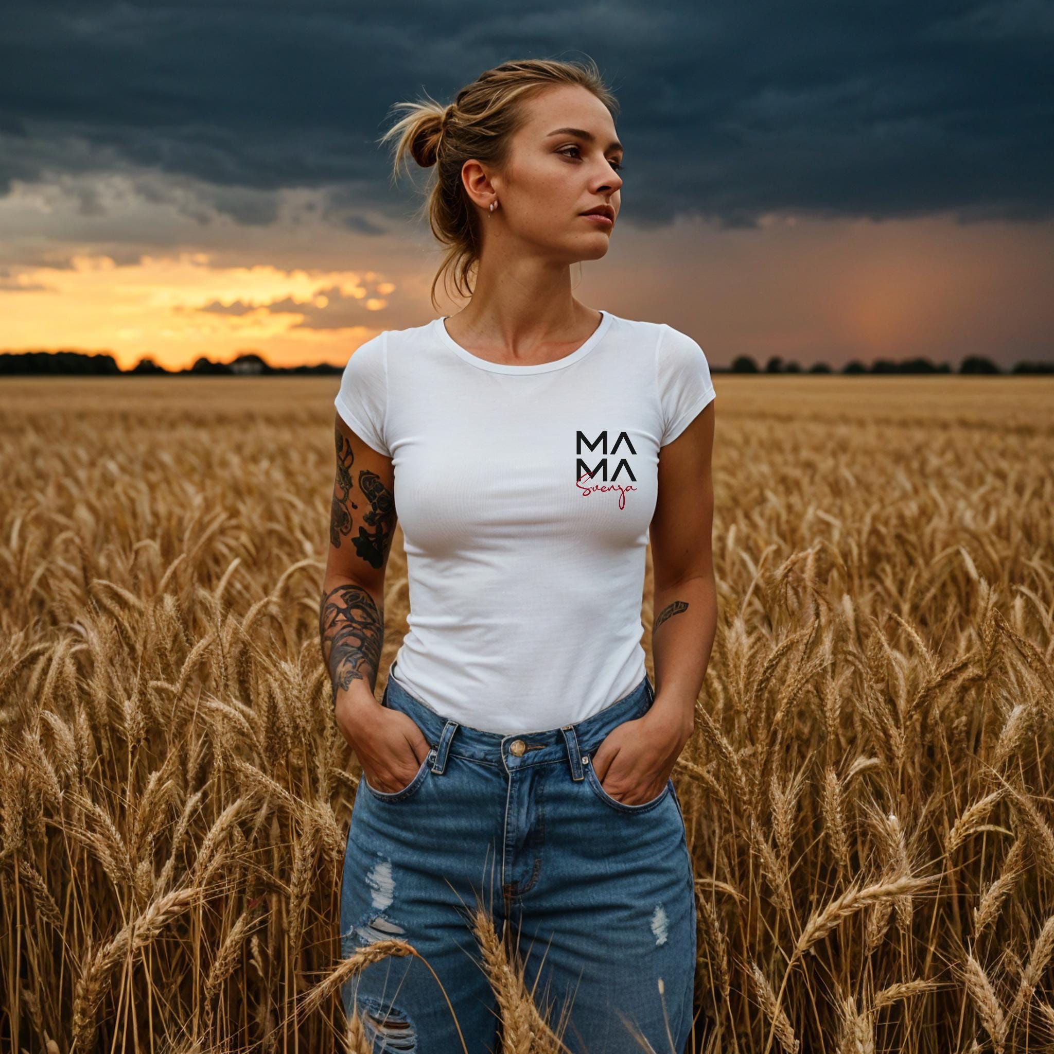Mama T-Shirt weiss, personalisiert mit Namen